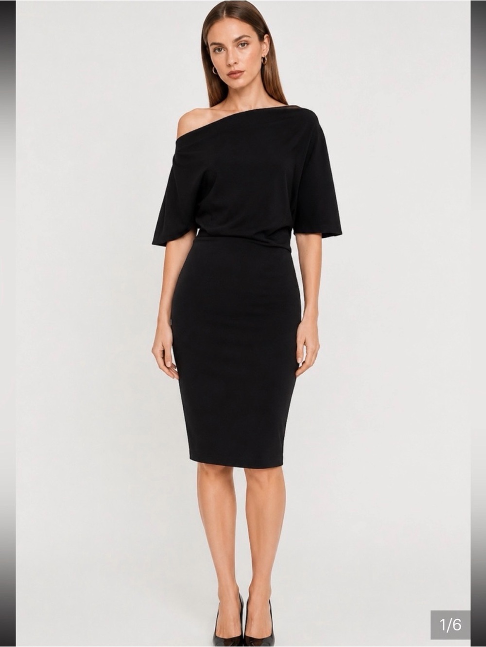 Alexia Admor One-Shoulder Black Sheath Dress
